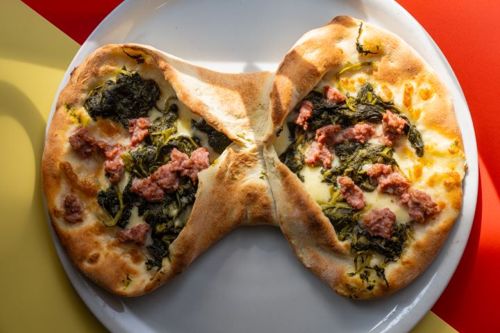 OPEN Calzone Sausage and broccoli